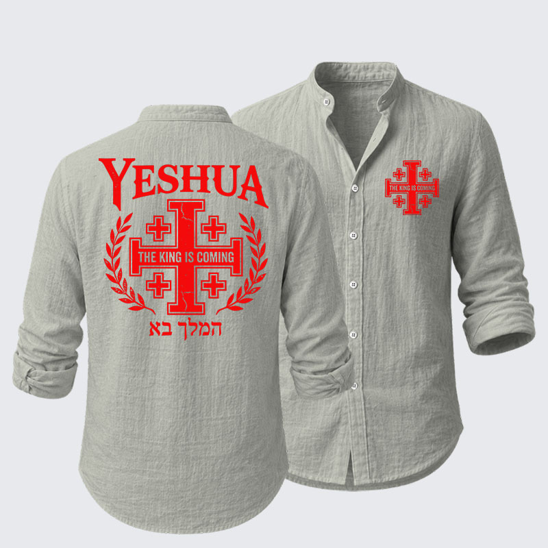 Yeshua The King Is Coming Hebrew Name Resort Casual Shirt