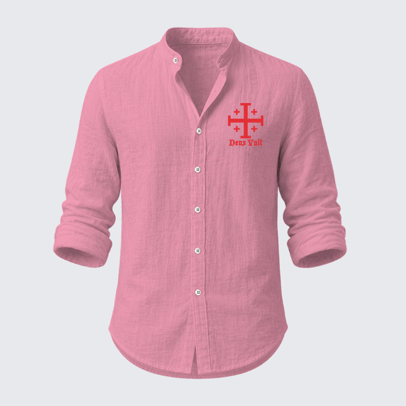 Jerusalem Cross Deus Vult Resort Casual Shirt