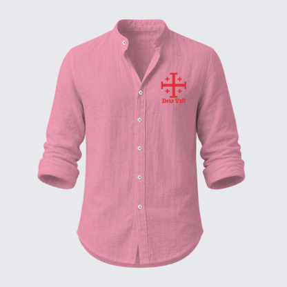 Jerusalem Cross Deus Vult Resort Casual Shirt