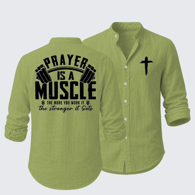 Prayer Is A Muscle Cross Resort Casual Shirt