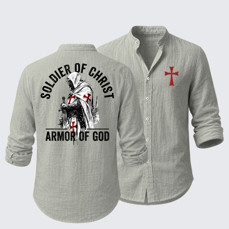  Soldier of Christ Armor Of God Crusader Spirit Resort Casual Shirt