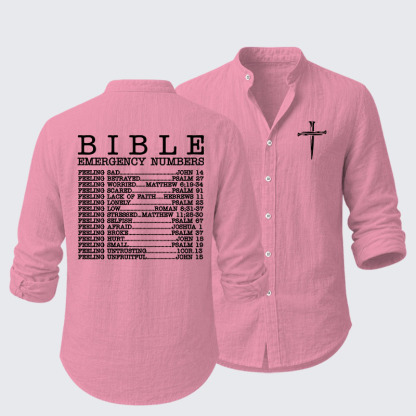 Bible Emergency Numbers Resort Casual Shirt