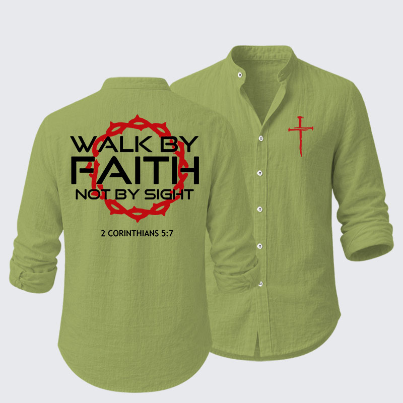 Walk By Faith Not By Sight 2 Corinthians 5:7  Resort Casual Shirt