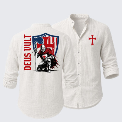 Templar Knight Crusader Deus Vult Resort Casual Shirt