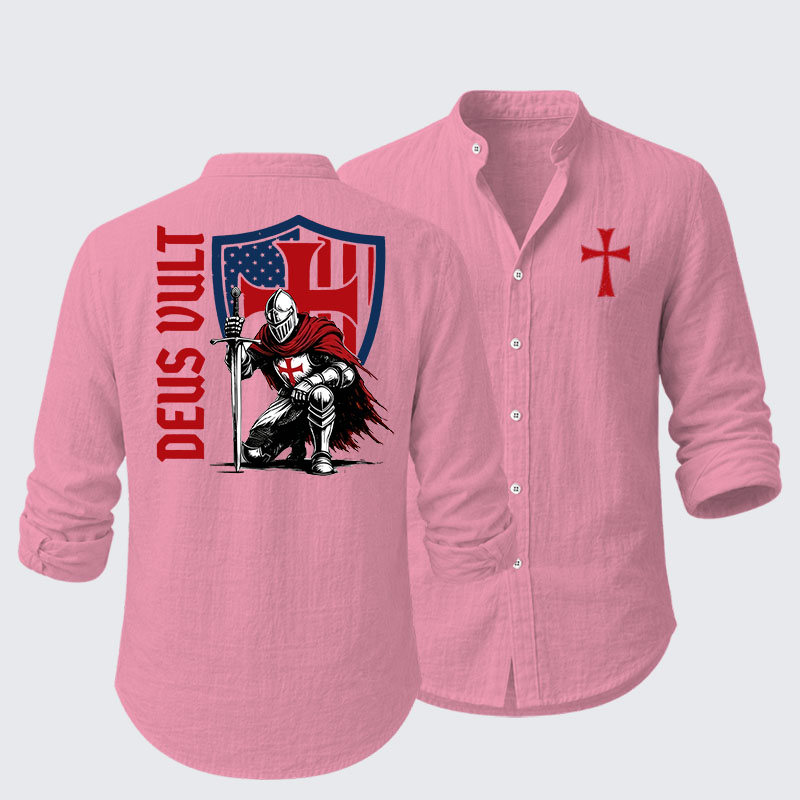 Templar Knight Crusader Deus Vult Resort Casual Shirt