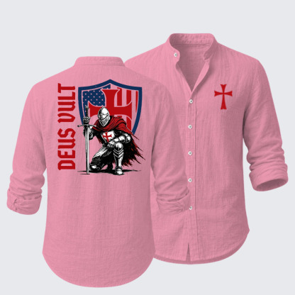 Templar Knight Crusader Deus Vult Resort Casual Shirt