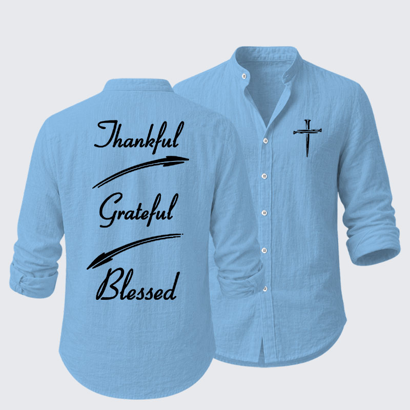 Thankful Grateful Blessed Resort Casual Shirt