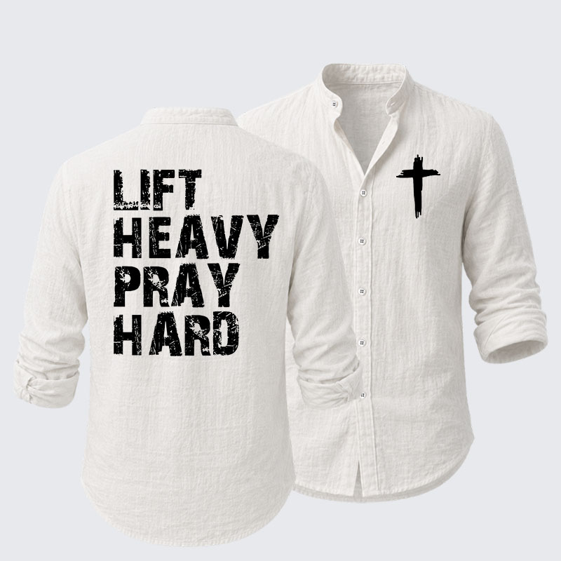 Lift Heavy Pray Hard Gym Resort Casual Shirt