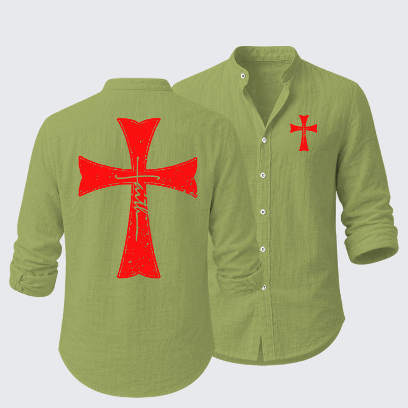  Knights Templar Crusader Cross Faith Resort Casual Shirt
