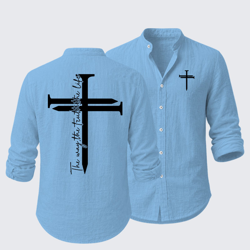 Jesus The Way The Truth The Life Cross Resort Casual Shirt