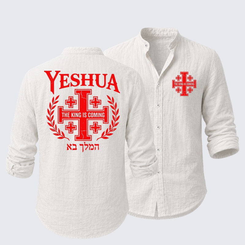 Yeshua The King Is Coming Hebrew Name Resort Casual Shirt