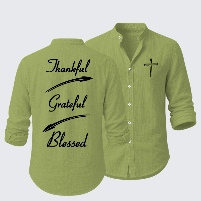 Thankful Grateful Blessed Resort Casual Shirt