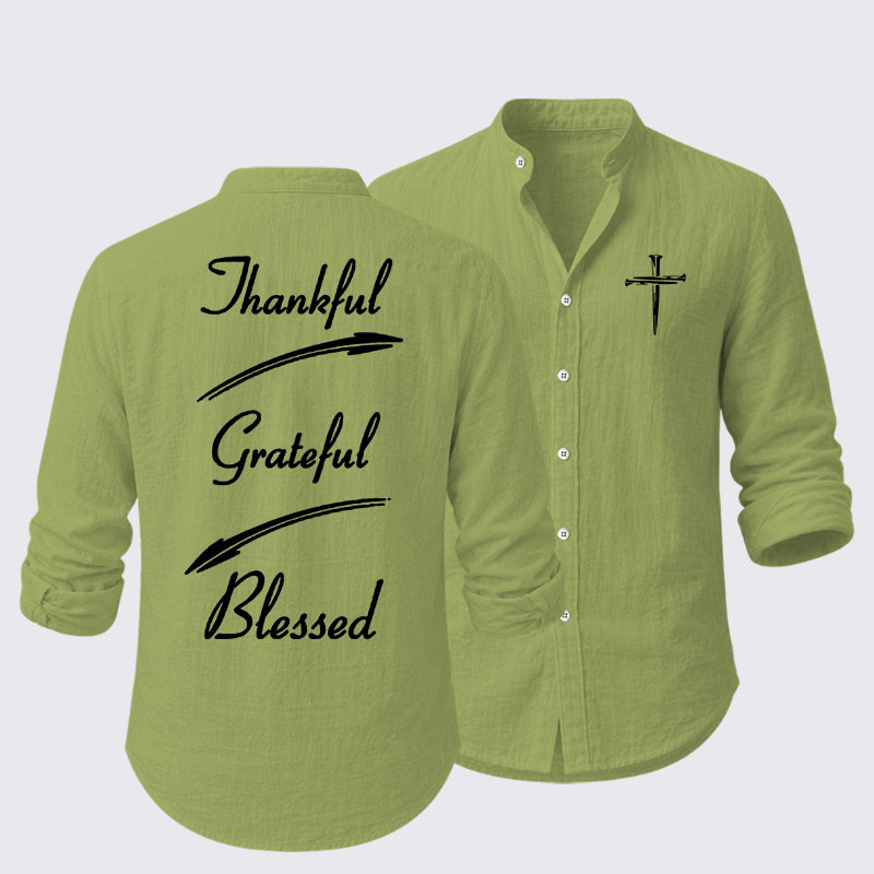 Thankful Grateful Blessed Resort Casual Shirt