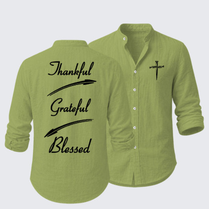 Thankful Grateful Blessed Resort Casual Shirt