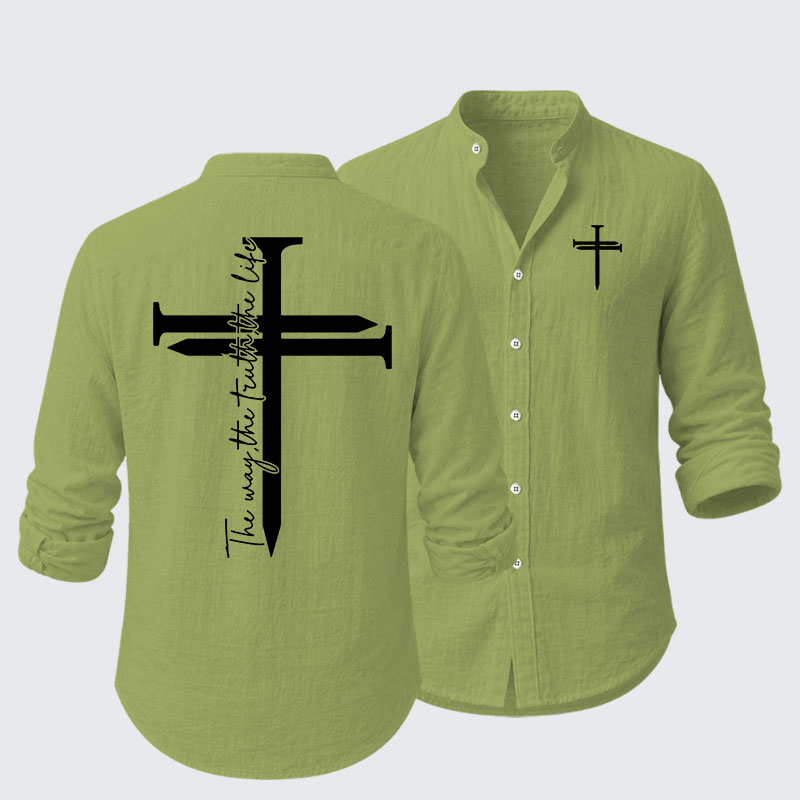 Jesus The Way The Truth The Life Cross Resort Casual Shirt