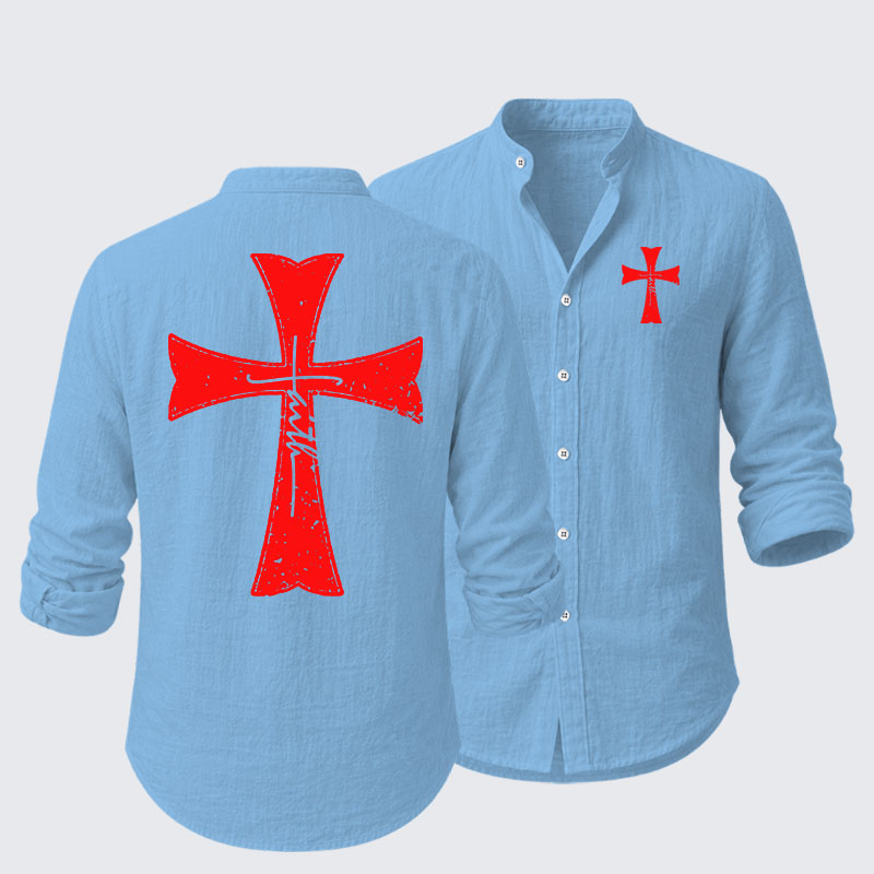  Knights Templar Crusader Cross Faith Resort Casual Shirt