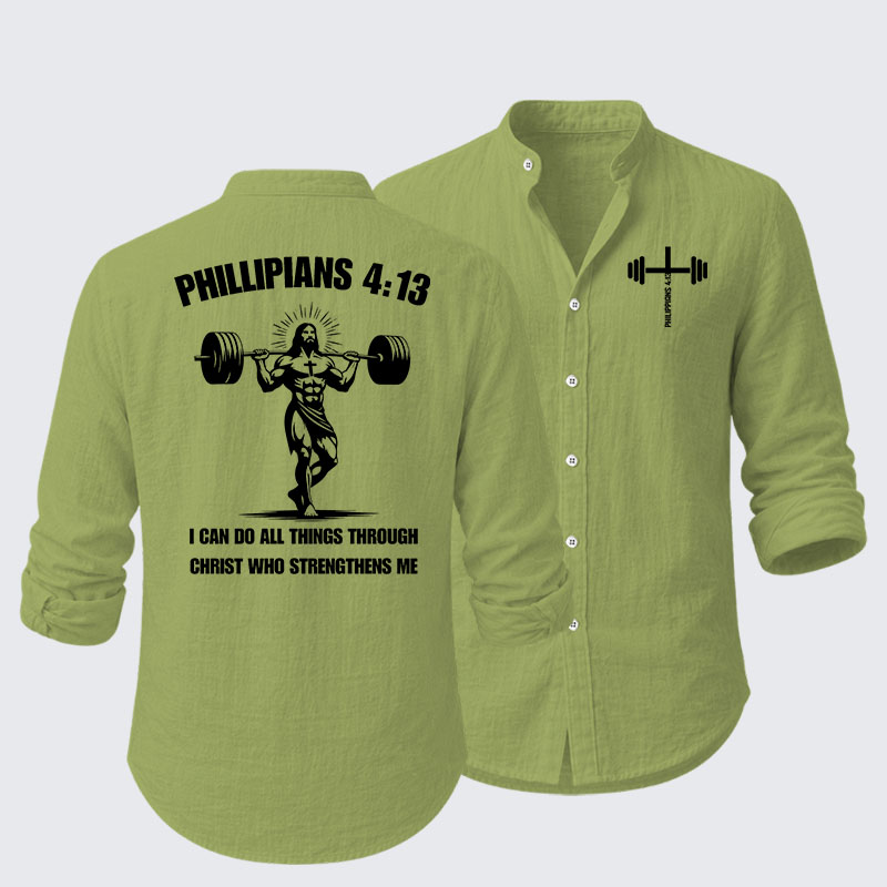 Philippians 4:13 I Can Do All Things Through Christ Who Strengthens Me Resort Casual Shirt