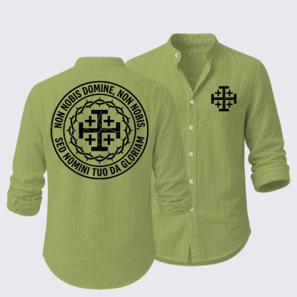 Non Nobis Domine, Non Nobis, Sed Nomini Tuo Da Gloriam Resort Casual Shirt