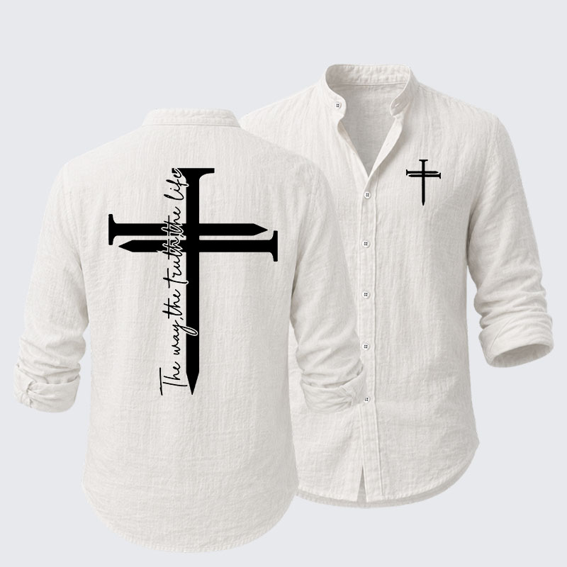Jesus The Way The Truth The Life Cross Resort Casual Shirt