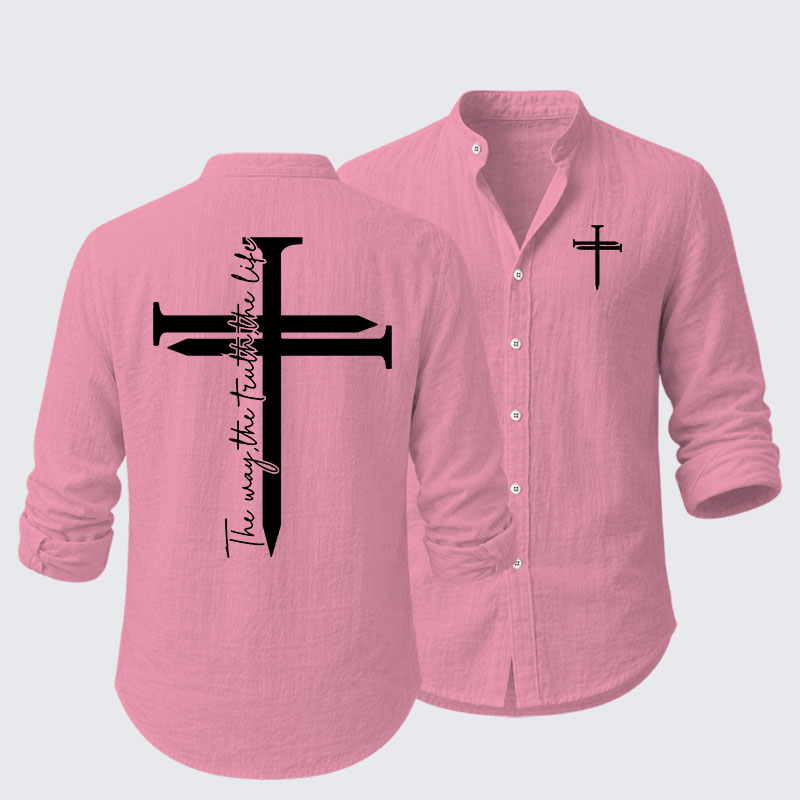 Jesus The Way The Truth The Life Cross Resort Casual Shirt