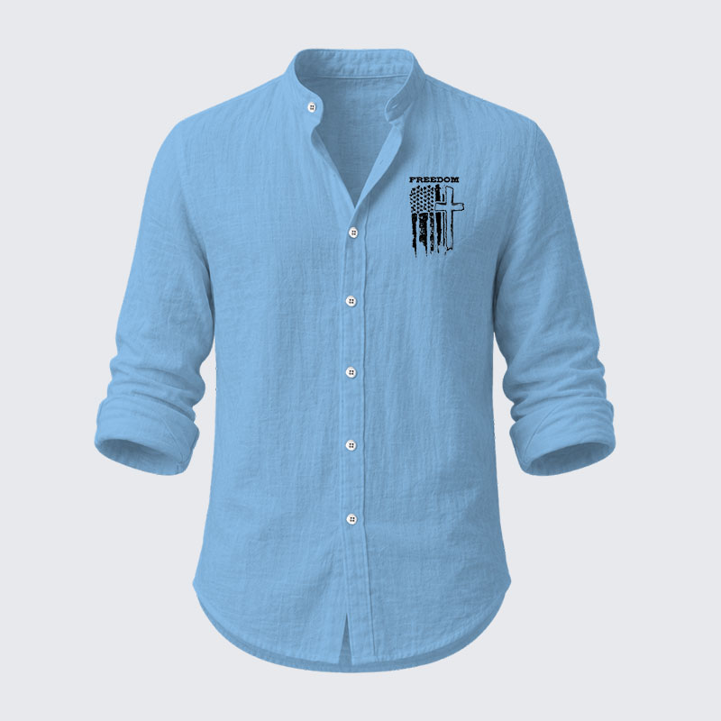 Freedom Cross Vertical Flag Resort Casual Shirt