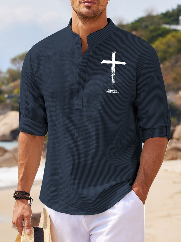 Praise The Lord Jesus God Christian Simple Resort Casual Shirt