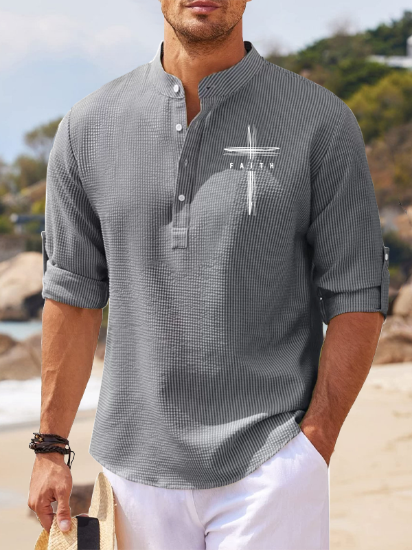 Faith Cross Jesus God Christian Simple Resort Casual Shirt