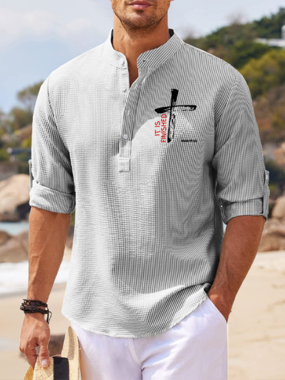 It Is Finished Jesus God Christian Simple Resort Casual Shirt