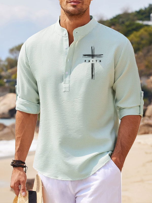 Faith Cross Jesus God Christian Simple Resort Casual Shirt