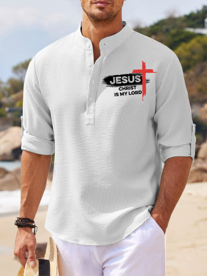 Jesus Christ Is My Lord Jesus God Christian Simple Resort Casual Shirt