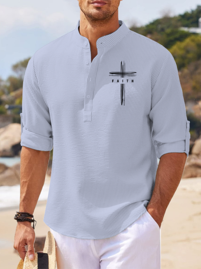 Faith Cross Jesus God Christian Simple Resort Casual Shirt