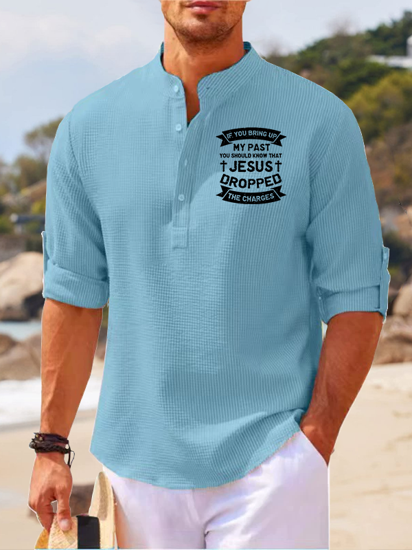 Jesus Dropped The Charges Jesus God Christian Simple Resort Casual Shirt