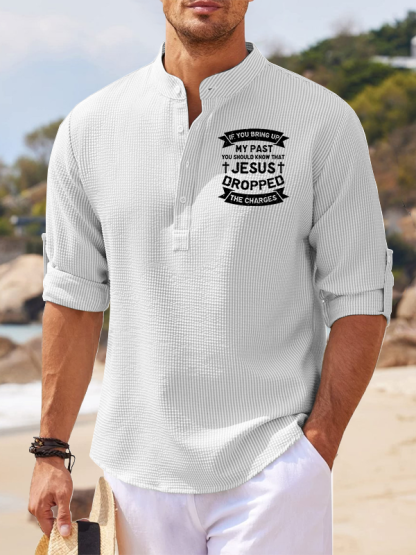 Jesus Dropped The Charges Jesus God Christian Simple Resort Casual Shirt