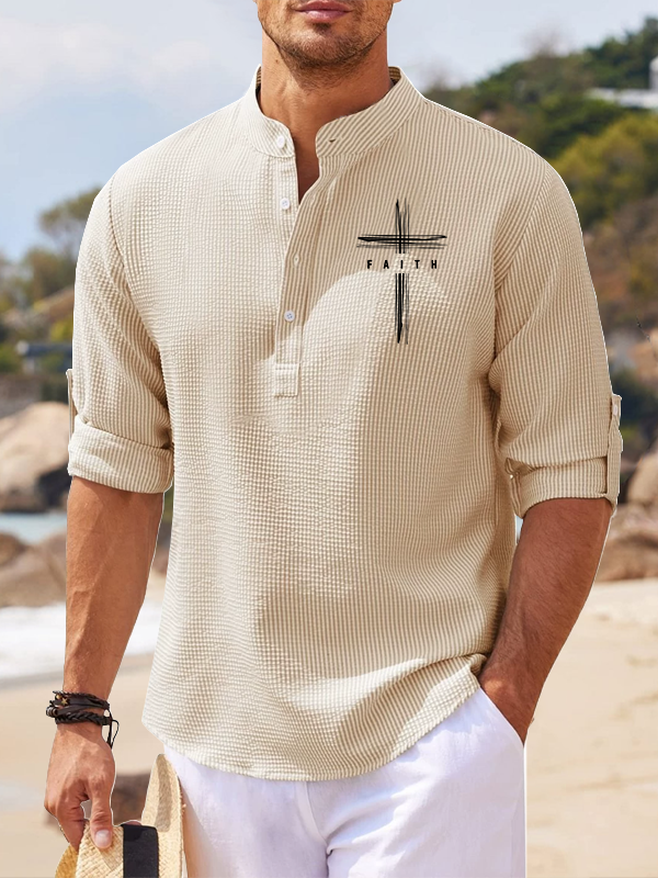Faith Cross Jesus God Christian Simple Resort Casual Shirt