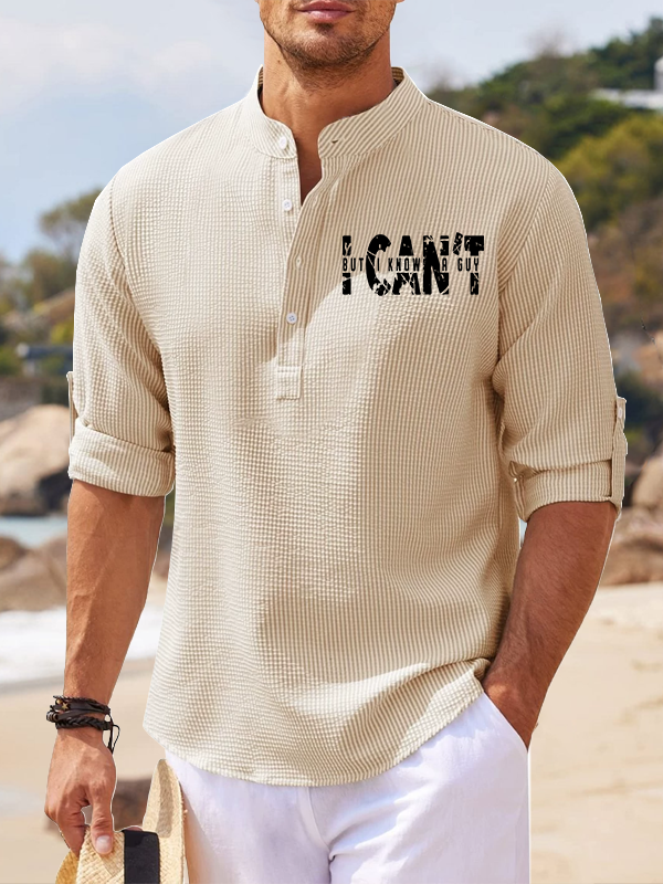 I Can't But I Know A Guy Jesus God Christian Simple Resort Casual Shirt