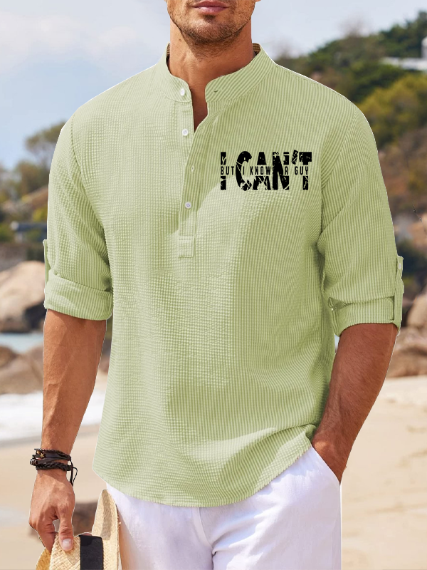I Can't But I Know A Guy Jesus God Christian Simple Resort Casual Shirt