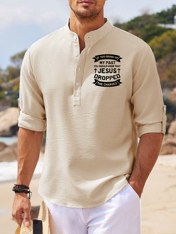 Jesus Dropped The Charges Jesus God Christian Simple Resort Casual Shirt