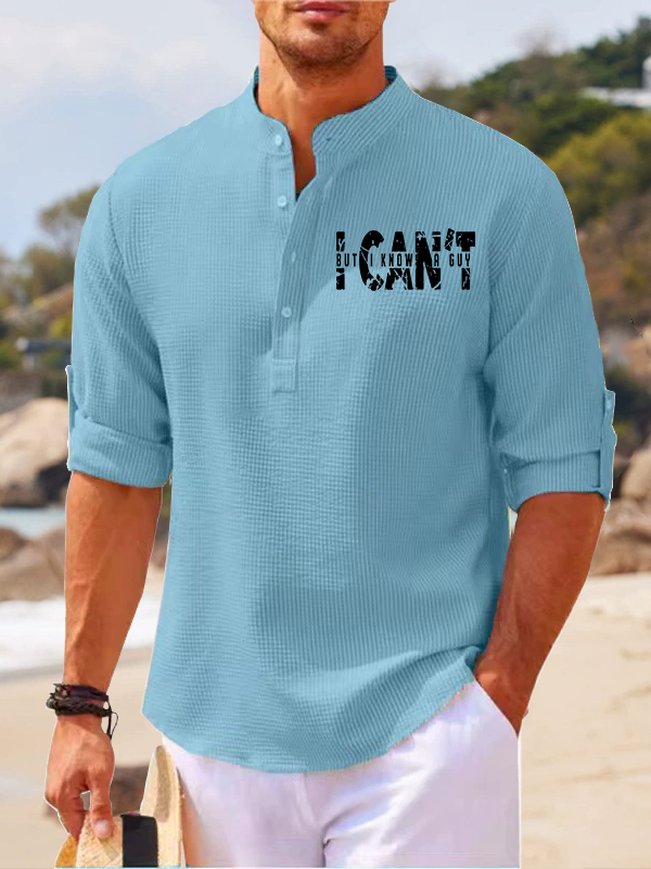 I Can't But I Know A Guy Jesus God Christian Simple Resort Casual Shirt