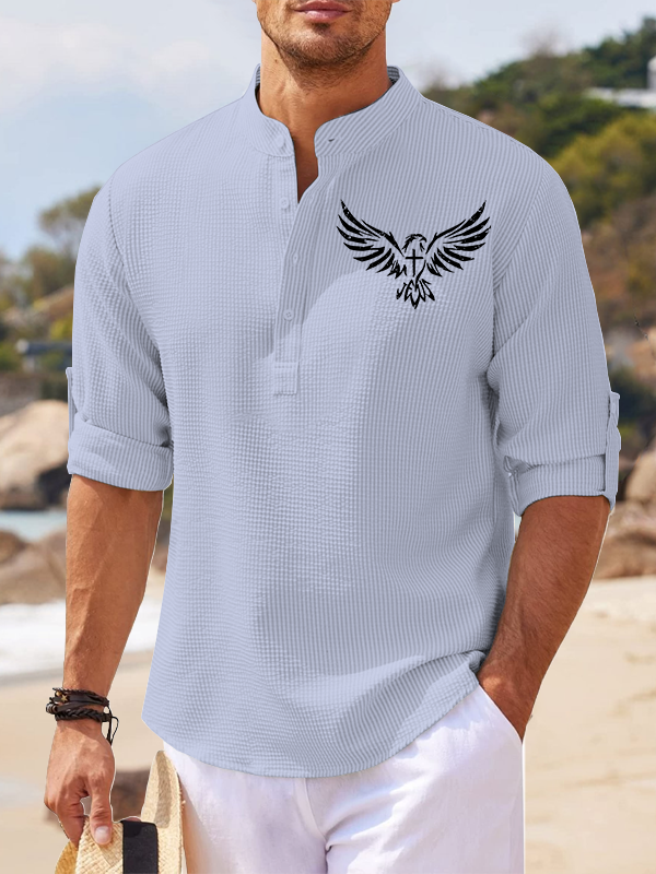 Wings Like Eagles Jesus God Christian Simple Resort Casual Shirt