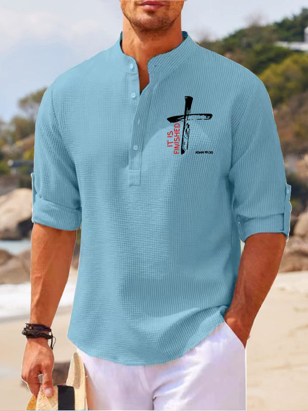 It Is Finished Jesus God Christian Simple Resort Casual Shirt