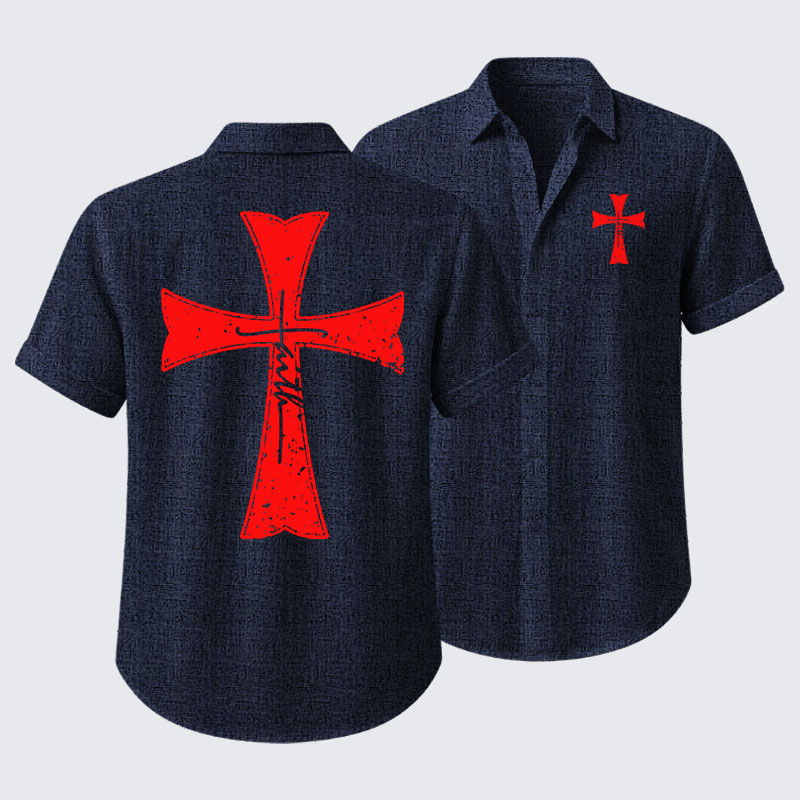  Knights Templar Crusader Cross Faith Short Sleeve Shirt