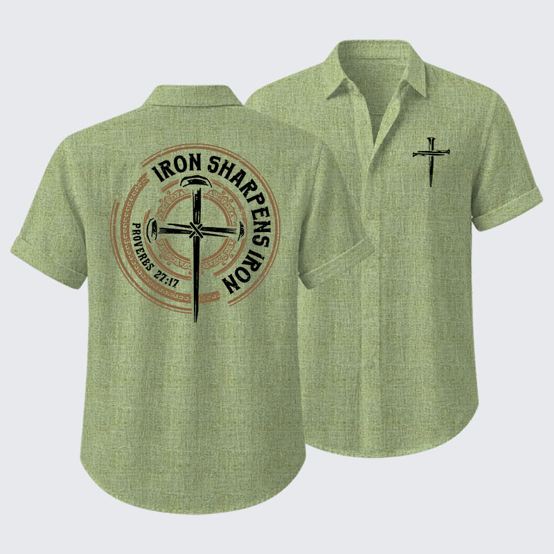  Iron Sharpens Iron - Proverbs 27:17 Short Sleeve Shirt