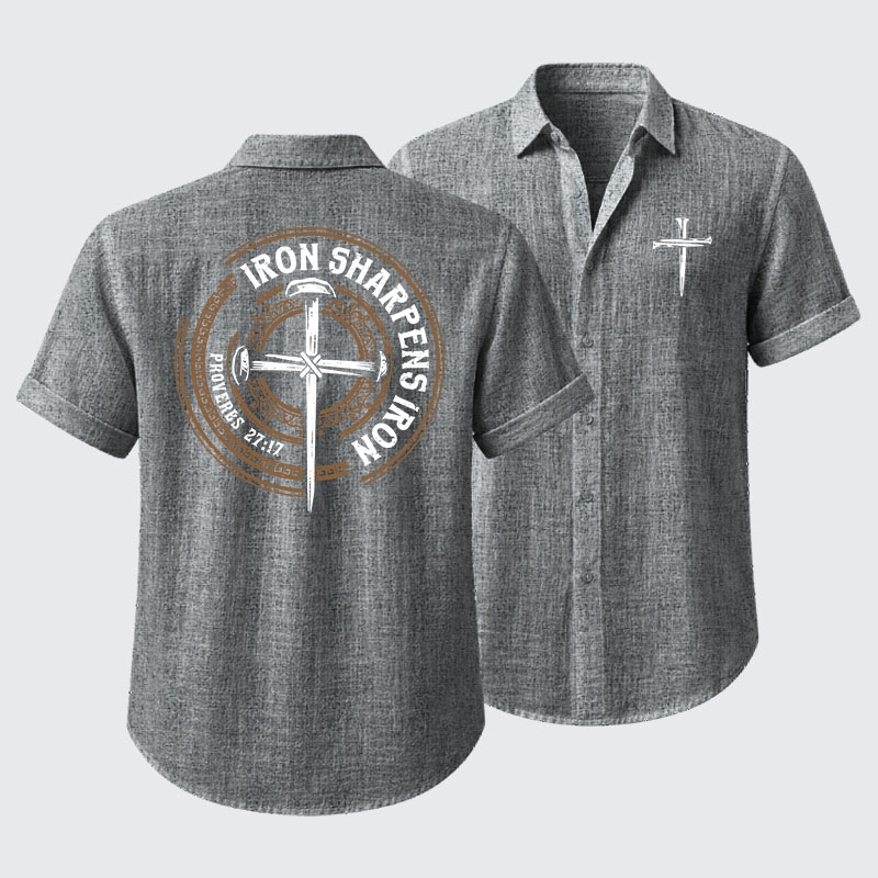  Iron Sharpens Iron - Proverbs 27:17 Short Sleeve Shirt
