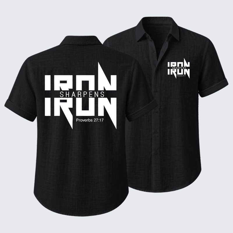 IRON SHARPENS IRON Proverbs 27:17 Short Sleeve Shirt