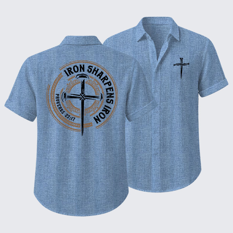  Iron Sharpens Iron - Proverbs 27:17 Short Sleeve Shirt
