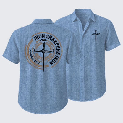  Iron Sharpens Iron - Proverbs 27:17 Short Sleeve Shirt