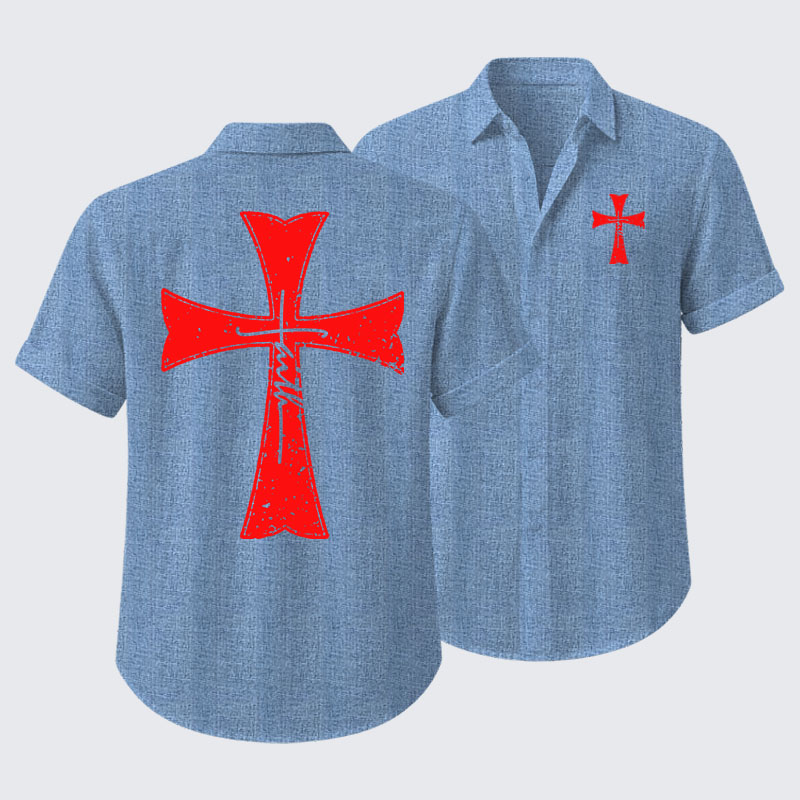 Knights Templar Crusader Cross Faith Short Sleeve Shirt