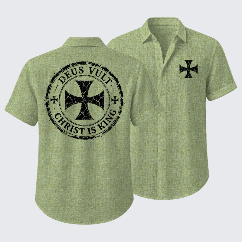 Deus Vult Christ Is King Short Sleeve Shirt