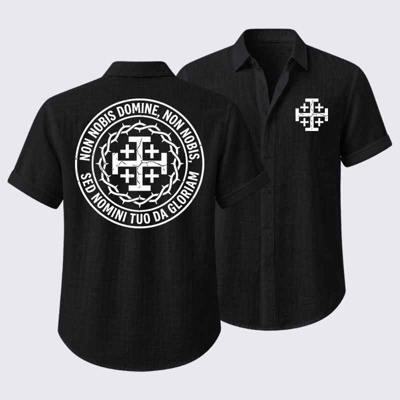 Non Nobis Domine, Non Nobis, Sed Nomini Tuo Da Gloriam Short Sleeve Shirt