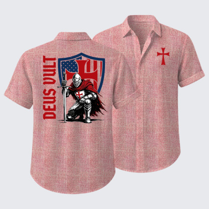 Templar Knight Crusader Deus Vult Short Sleeve Shirt